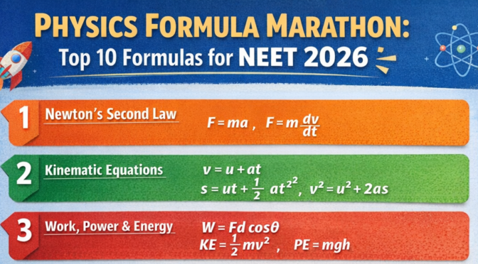 Physics Formula Marathon: Top 10 Formulas for NEET 2026